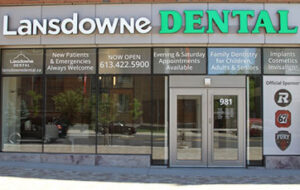 front of Lansdowne Dental clinic at TD Place
