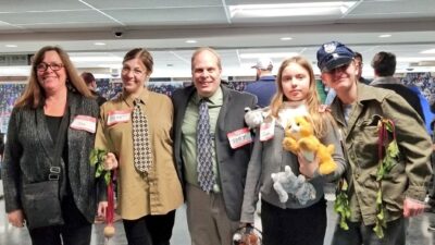 Image of 67's fans dressed as character of the Office