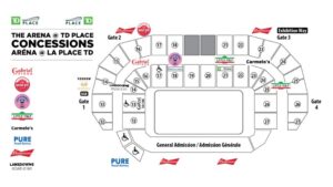 Map with the Concessions at The Arena